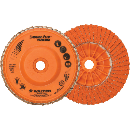 #06-A-458 4-1/2X5/8-11, 80 GRIT ENDURO FLEX TURBO FLAP DISC