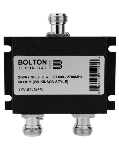 #BT512440 BOLTON TECHNICAL LOW-PIM 2-WAY SPLITTER 698-2700MHZ 50 OHM (WILKINSON STYLE)