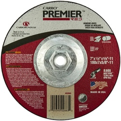 #05539502883 7"X1/4X5/8-11 TYPE 27 PREMIER RED GRINDING WHEEL FOR METAL/STAINLESS STEEL
