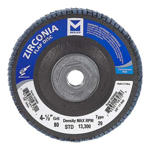 CHAM342080 4-1/2X7/8 TYPE 29 80 GRIT FLAP DISC ZIRC