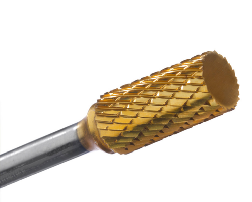 CHAMSA1 1/4 CUT DIA. 5/8 CUT LENGTH CYLINDER SHAPE CARBIDE TITANIUM BUR