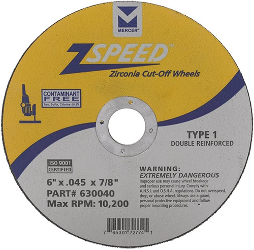 MERC #630040 6X.045X7/8 TYPE 1 THIN CUT OFF WHEEL