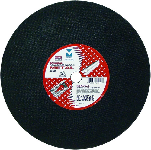 #602020 14X3/32X1 LOW HORSEPOWER CHOP SAW WHEEL DOUBLE REINFORCED ALUM OX.