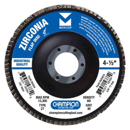 #272040 4-1/2X7/8 40 GRIT TYPE 27 FLAP DISC