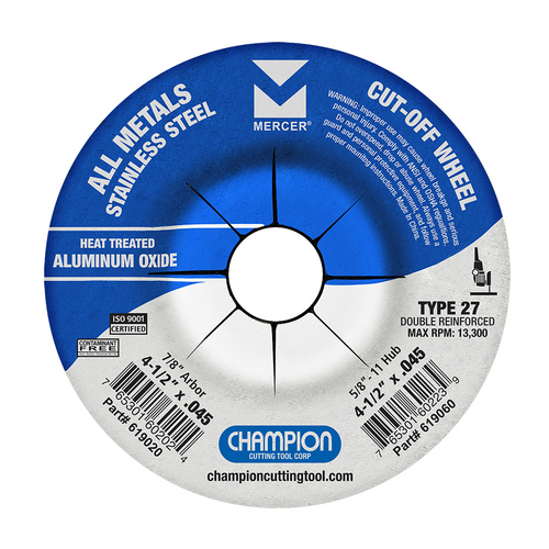 #619090 6X.045X5/8X11 TY 27 THIN CUT-OFF WHEELS MAX RPM 10200