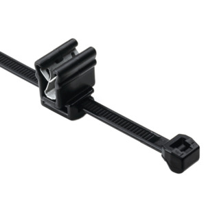 NTB 08 EC 8" BLACK NYLON TIES WITH EDGE CLIP