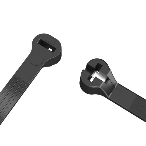 NTB 04 W/MT 4" BLACK NYLON TIE WITH METAL TAB