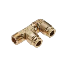 PAR#VS189PTC-6-6-4 PARKER DUAL PORT VIBRASEAL MALE ELBOW DOT 3/8X3/8X1/4M.P. BRASS