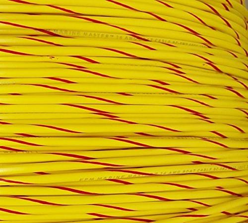 WIRE 14GAX100 YELLOW/RED 14GA YELLOW WIRE W/ RED STRIPE