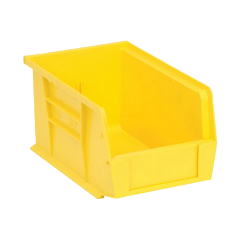 #QUS221-YELLOW 6"X9-1/4"X5" PLASTIC HANG AND STACK PARTS BIN