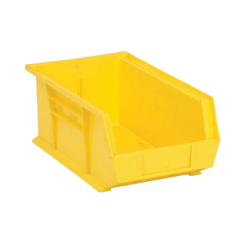 #QUS241-YELLOW 8-1/4"X13-5/8"X6" PLASTIC HANG AND STACK PARTS BIN