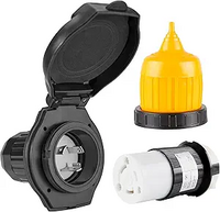 30 AMP RV POWER RECEP POWER PLUG W/ INDICATOR, 125V, FEMALE TWIST LOCK CONN