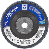 4-1/2X5/8-11 TYPE 29 80 GRIT FLAP DISC