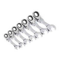 GEARWRENCH 7 PC. 12PT STUBBY FLEX HEAD RATCHETING COMBINATION WRENCH